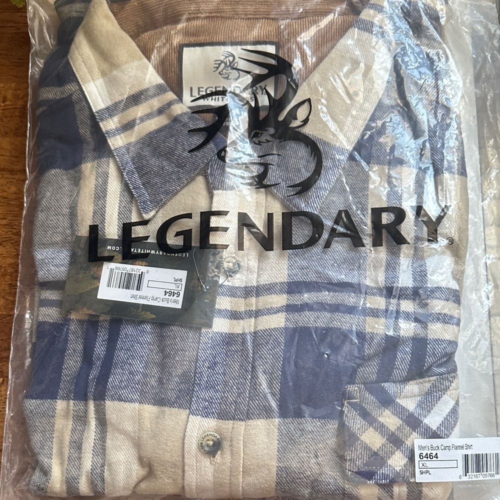 Legendary Whitetails Navy and Beige Plaid Shirt